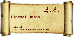 Lipcsei Anina névjegykártya